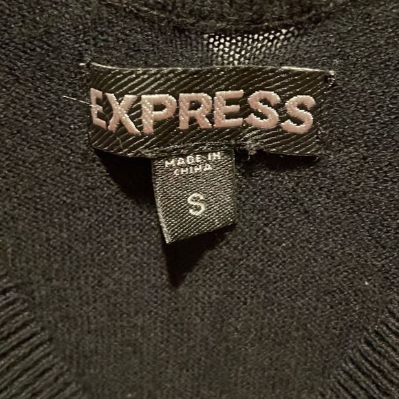 Express- Black Short Sleeve Sweater - Picture 3 of 4